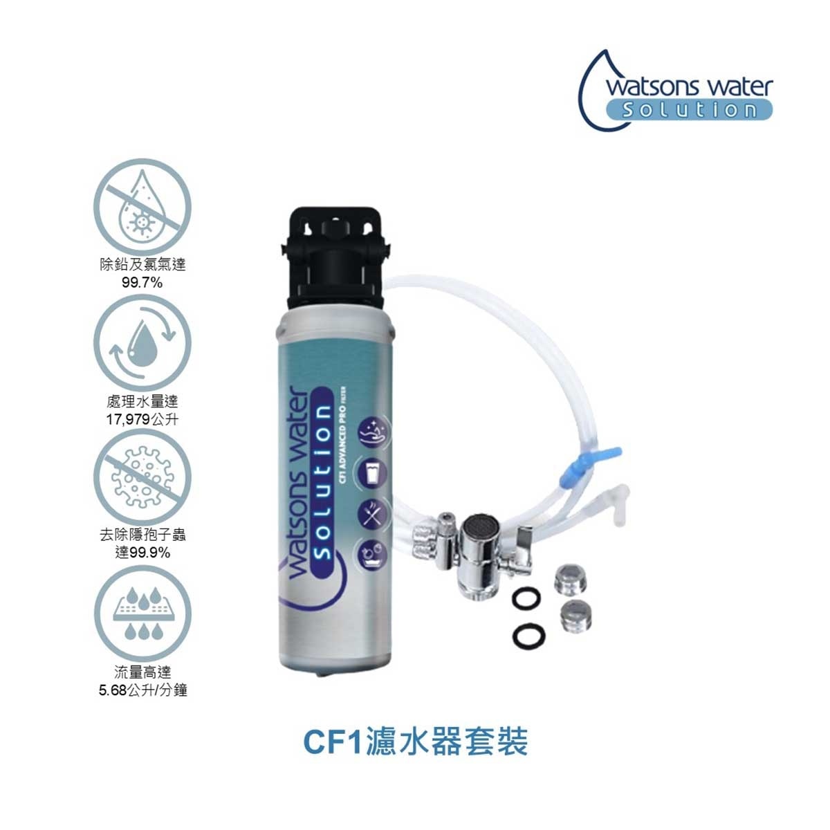 屈臣氏 WWS CF1 濾水器套裝 (連接駁喉管 1機1芯)