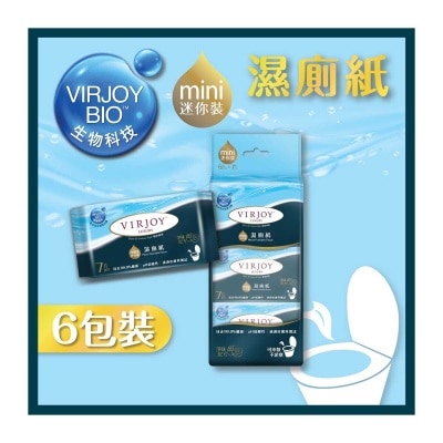 VIRJOY Virjoy Luxury Moist Flushable Tissue Mini 6s