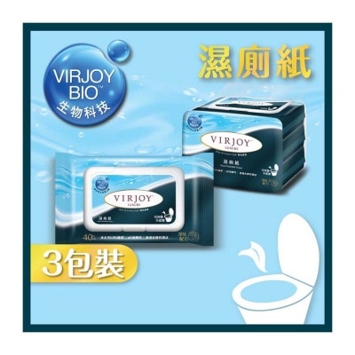 VIRJOY Luxury Moist Flushable Tissue 3s