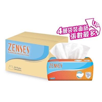 ZENSES Zenses 4-ply Embossing Softpack Facial Tissue Full Case 24s - Original