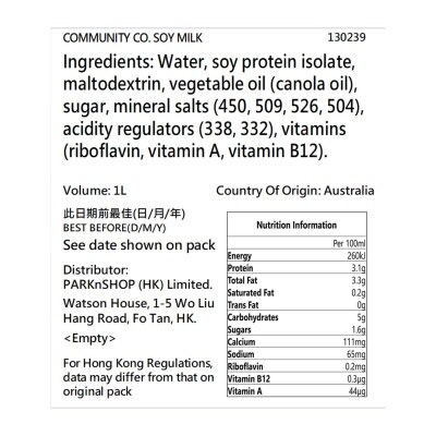 COMMUNITY CO. Soy. Milk.