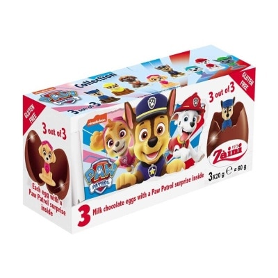 ZAINI Paw Patrol Chocolate Egg Tripacks