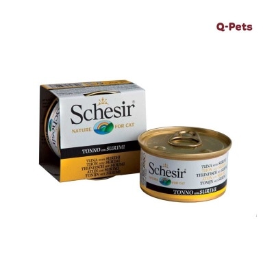 SCHESIR 011全天然吞拿魚蟹肉飯貓罐頭85g(Q-Pet)