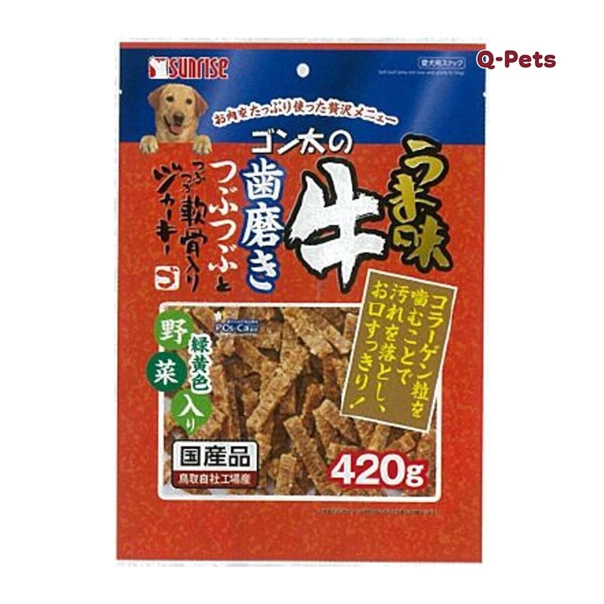 SUNRISE 犬用軟骨蔬菜牛肉條420g(Q-Pet)