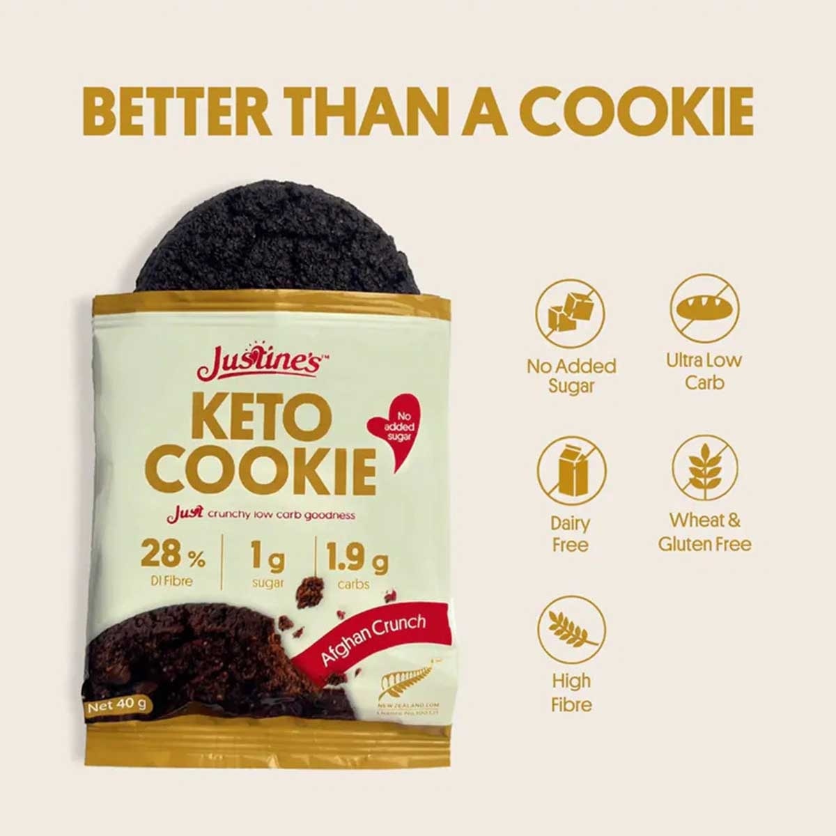 JUSTINE'S COOKIES 生酮蛋白杏仁椰子可可曲奇 (蛋白零食) image