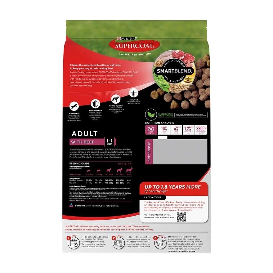 SUPERCOAT Smartblend Adult Dog Beef 7kg