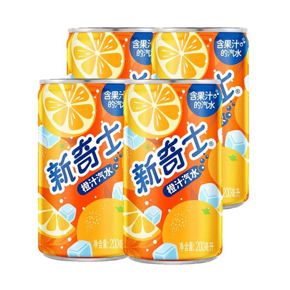 新奇士 橙汁汽水飲品 ４罐裝