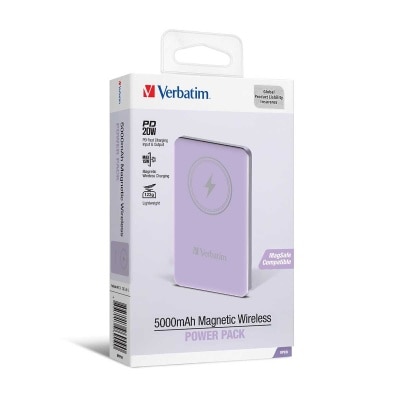 VERBATIM Magnetic Wireless Power Pack Purple