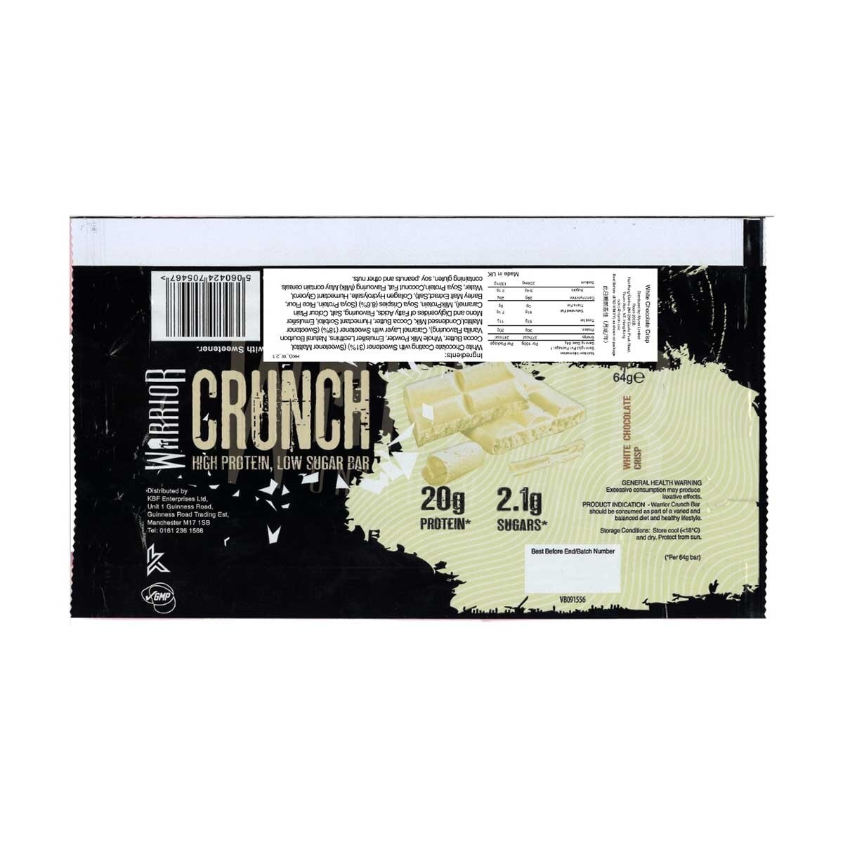 WARRIOR Warrior White Choco Crisp Bar