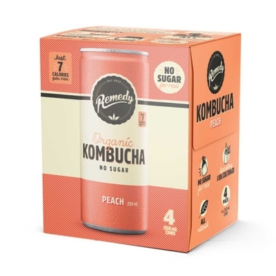 REMEDY Organic Kombucha Peach Flavour