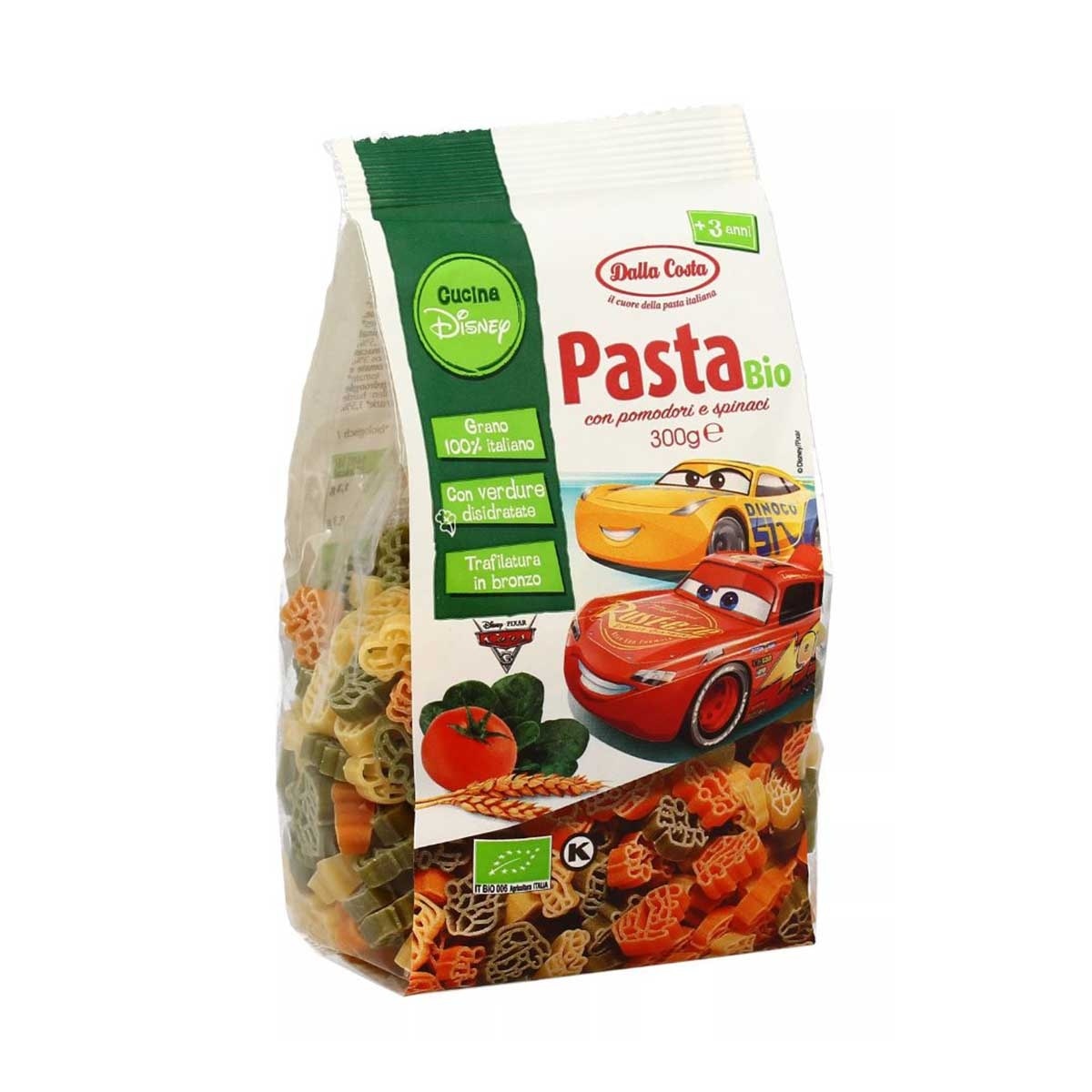 DALLA COSTA Org Pasta_tomato & Spinach Cars 3+