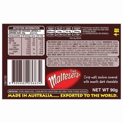 MALTESERS Maltesers Dark Chocolate 90g