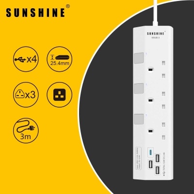陽光照明 ３位拖蘇＋ＵＳＢ獨立安全開關