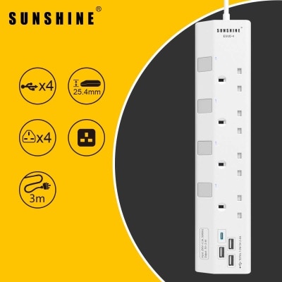 陽光照明 ４位拖蘇＋ＵＳＢ獨立安全開關
