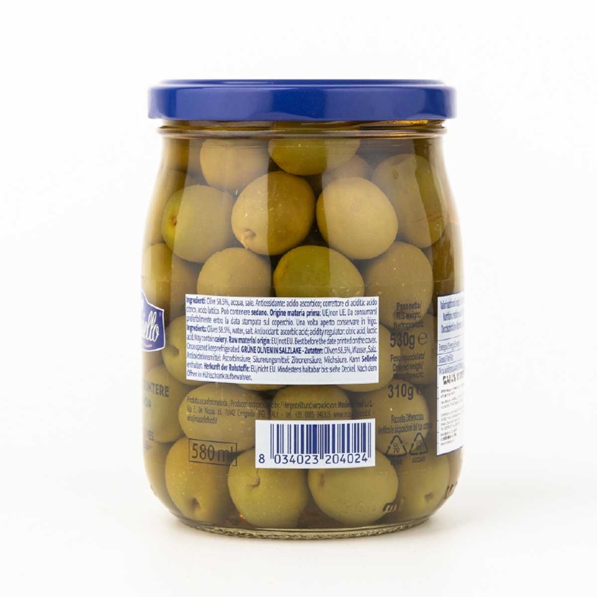 MASIELLO 鹽水浸原粒青橄欖