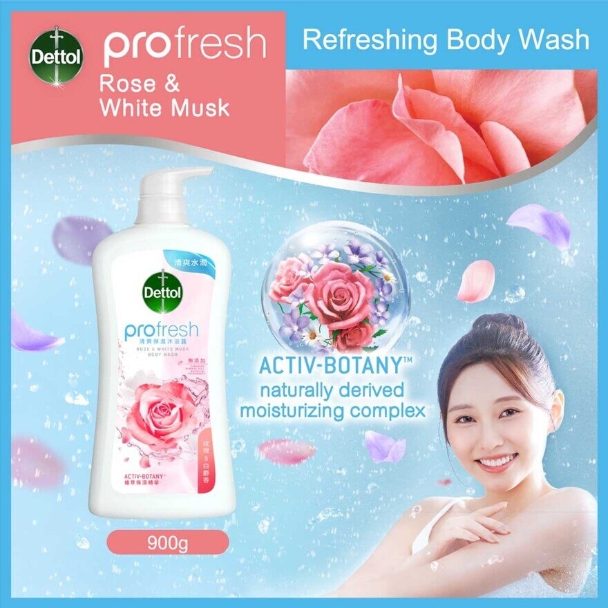 DETTOL Dettol Profresh Refreshing Body Wash  Rose & White Musk​ 900g