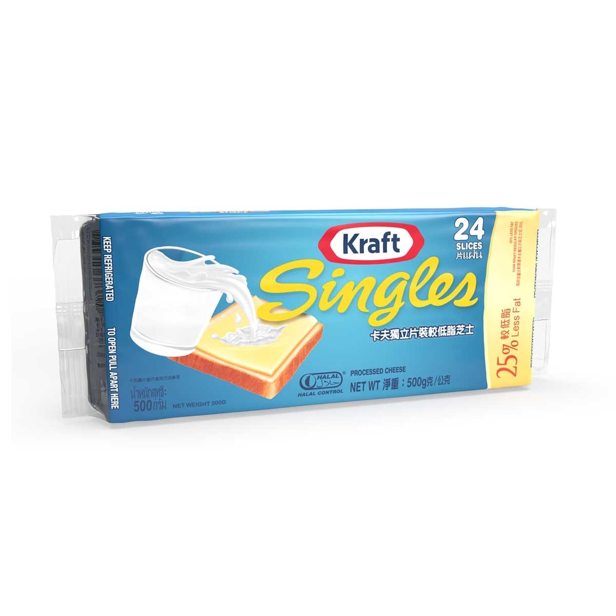 KRAFT Less Fat Slice Cheese 24pc