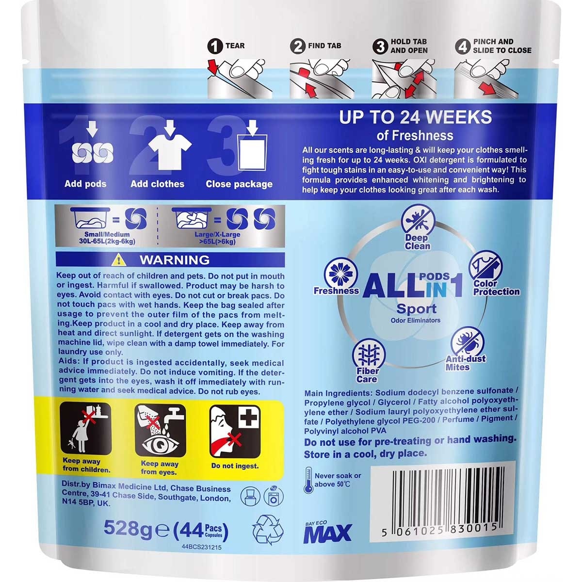 BAYECOMAX All In 1 Laundry Pods (sport)