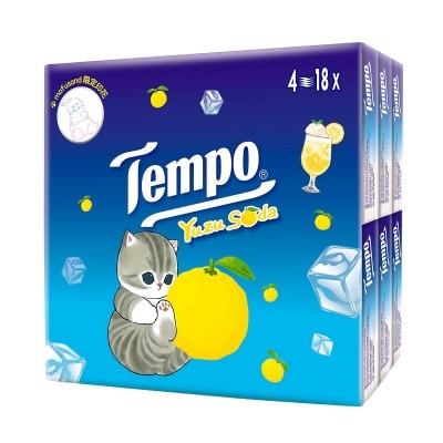 TEMPO 迷你裝紙手巾柚子梳打味１８包裝