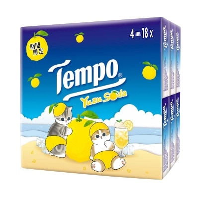 TEMPO 迷你裝紙手巾柚子梳打味１８包裝