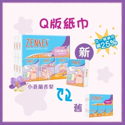 倩絲 親膚4層Q版紙手巾18包裝小蒼蘭香梨