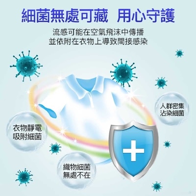 柔麗 消毒家居清潔 去除99.9%細菌 防止靜電 衣物柔順劑 2公升補充装 (潔白亮麗柔順清香)