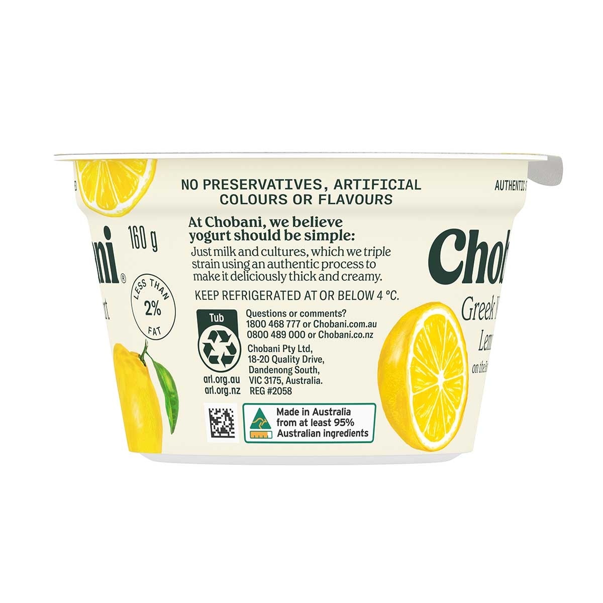 CHOBANI Greek Yogurt - Lemon