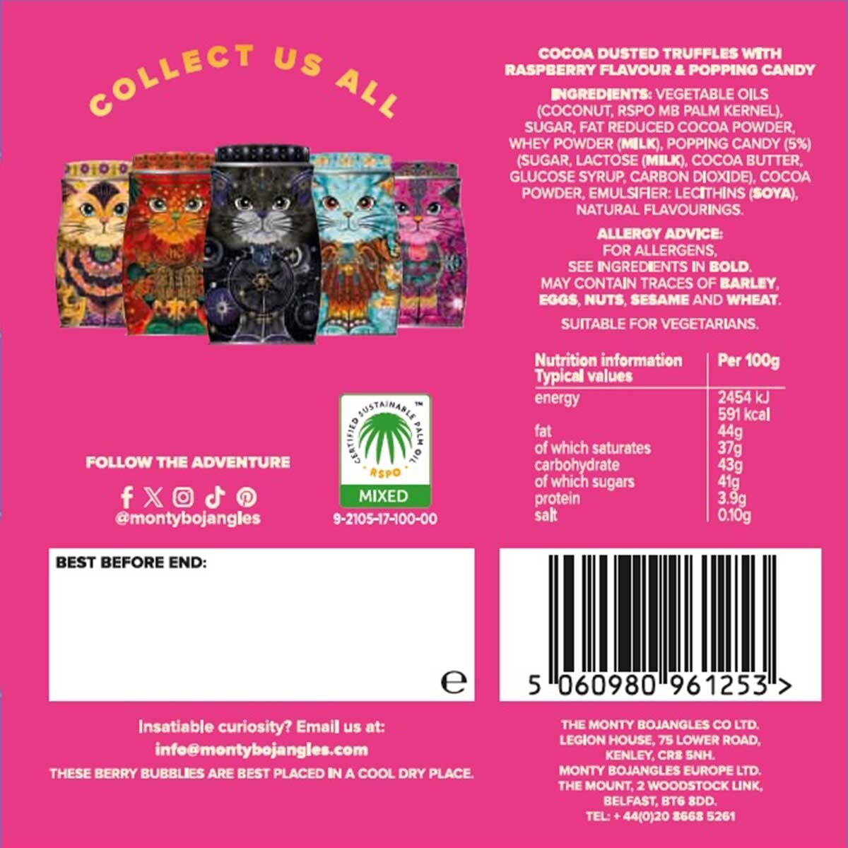 MONTY BOJANGLES 覆盆子夾心特濃軟心朱古力