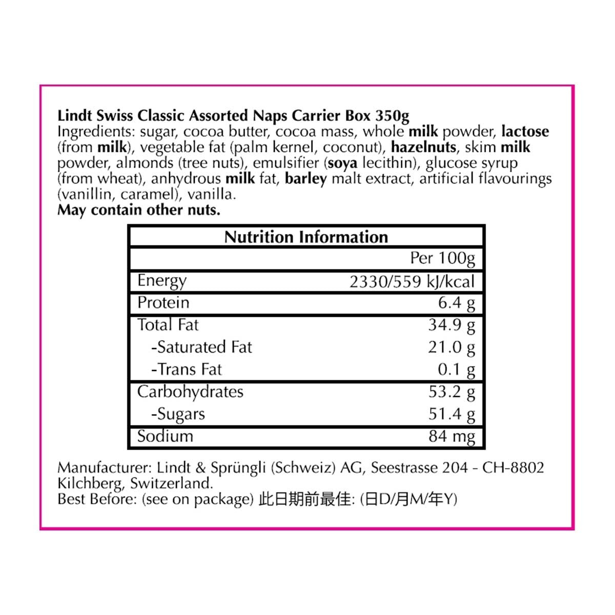 瑞士蓮 瑞士經典精選迷你朱古力盒裝