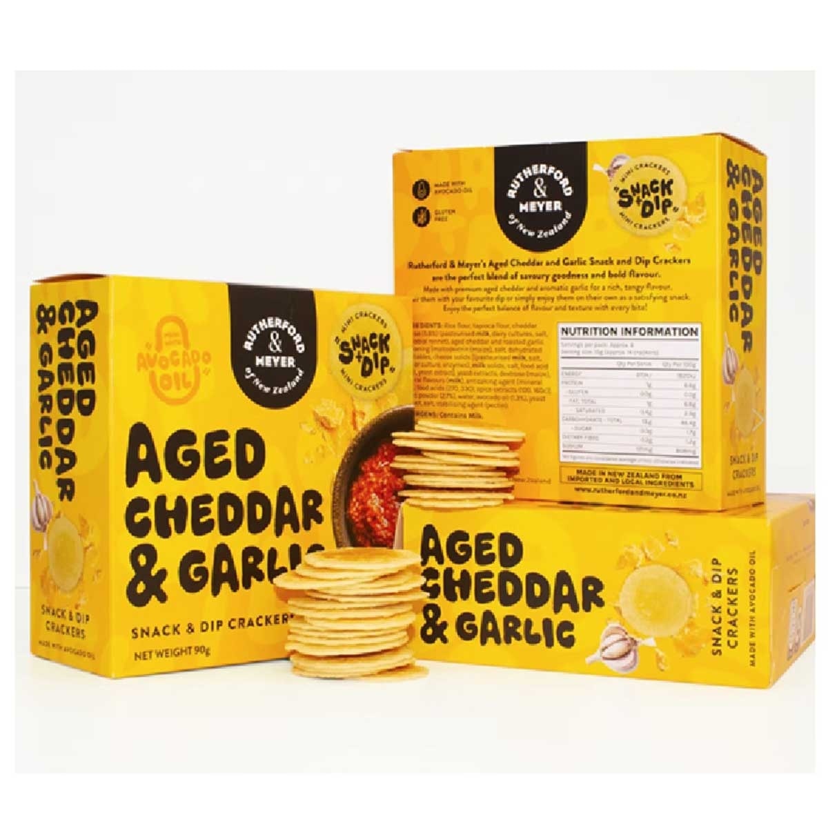 RUTHERFORD & MEYER Aged Cheddar & Garlic Crackers