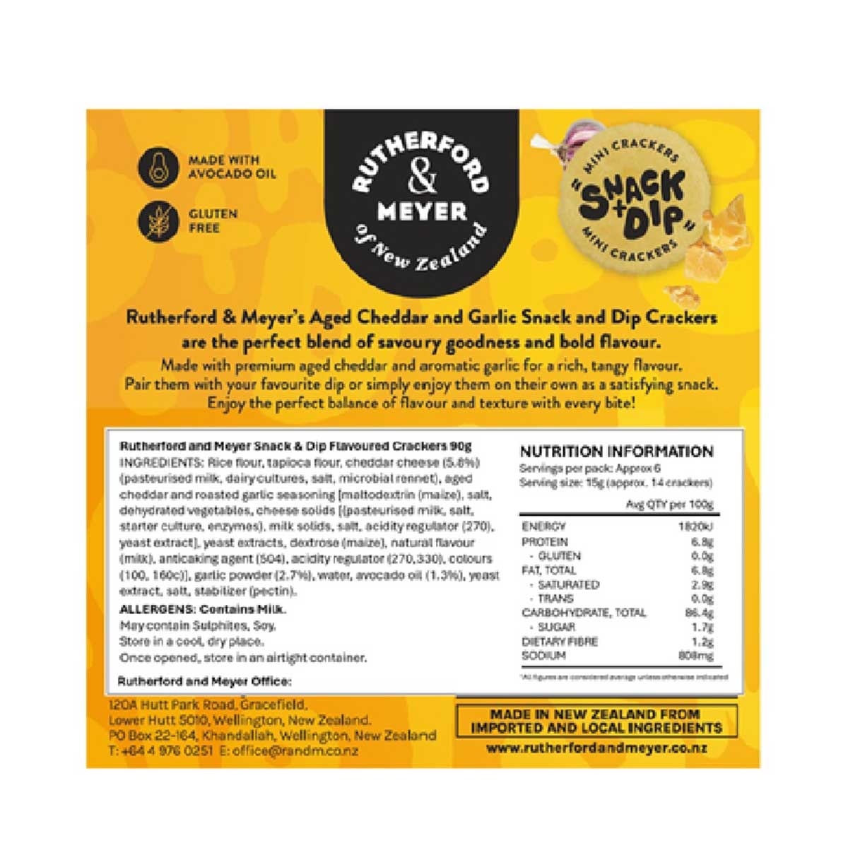 RUTHERFORD & MEYER Aged Cheddar & Garlic Crackers