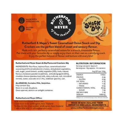 RUTHERFORD & MEYER Sweet Caramelised Onion Flv Crackers