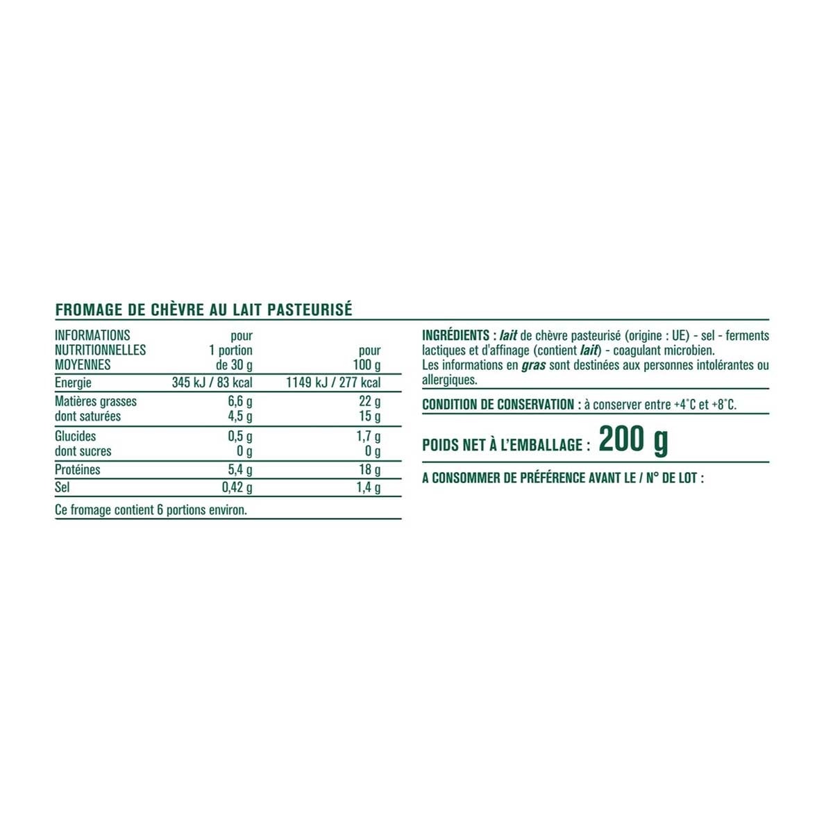 MONOPRIX Ste Maure Goat Cheese Log[france](chilled 0-4°c)