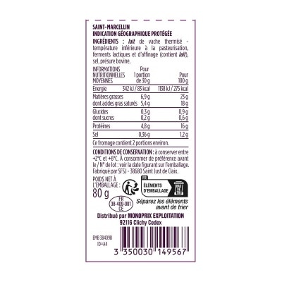 MONOPRIX Gourmet St Marcellin Cheese[france](chilled 0-4°c)