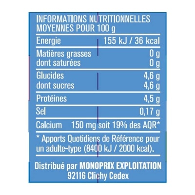 MONOPRIX Plain Yogurt[france](chilled 0-4°c)