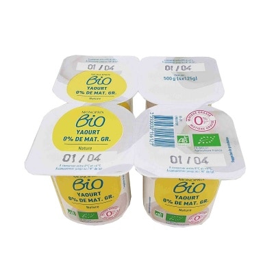 MONOPRIX BIO - 有機0％脂肪純酸奶[法國](冷凍 0-4°c)
