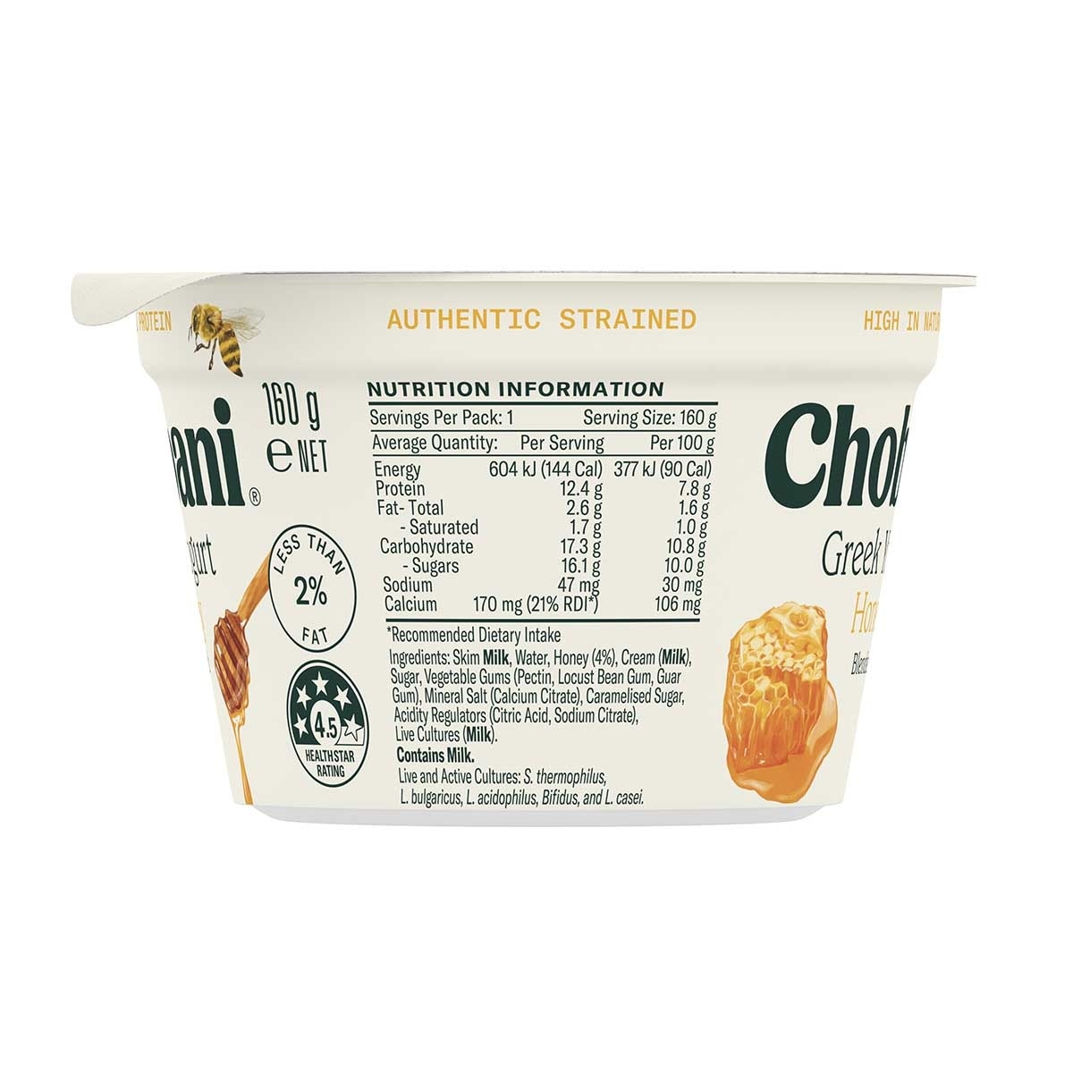 CHOBANI Greek Yogurt - Honey [australia] (chilled 0-4°c)