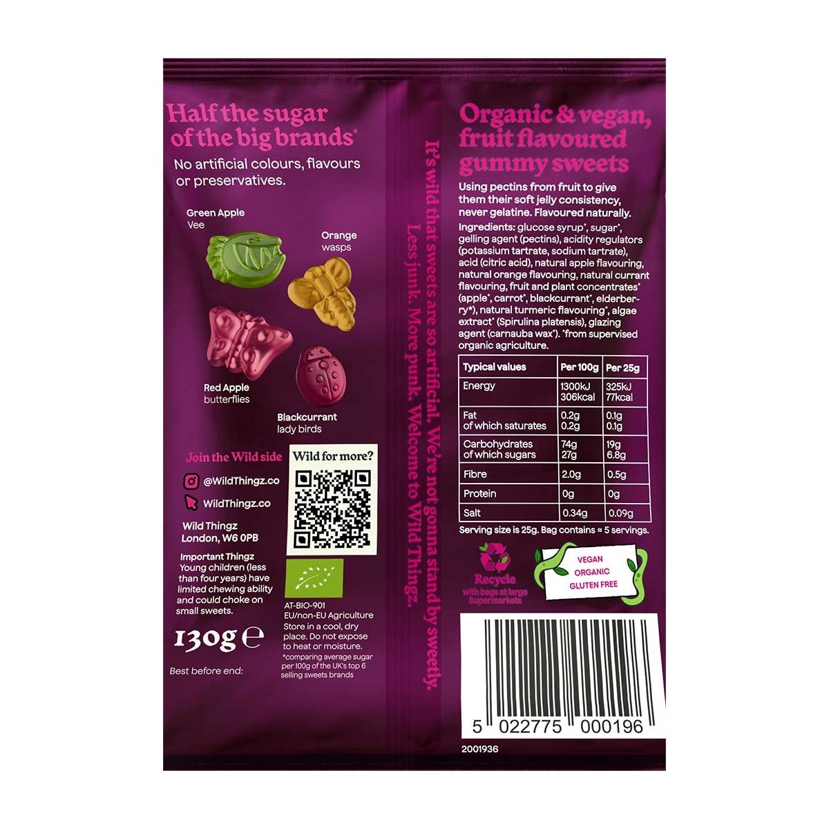 WILD THINGZ 有機低糖糖果—水果口味