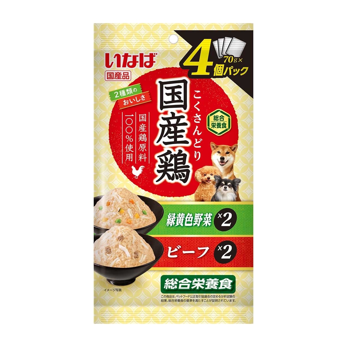 CIAO INABA 濕狗糧（國產雞肉青菜牛肉品種４包）