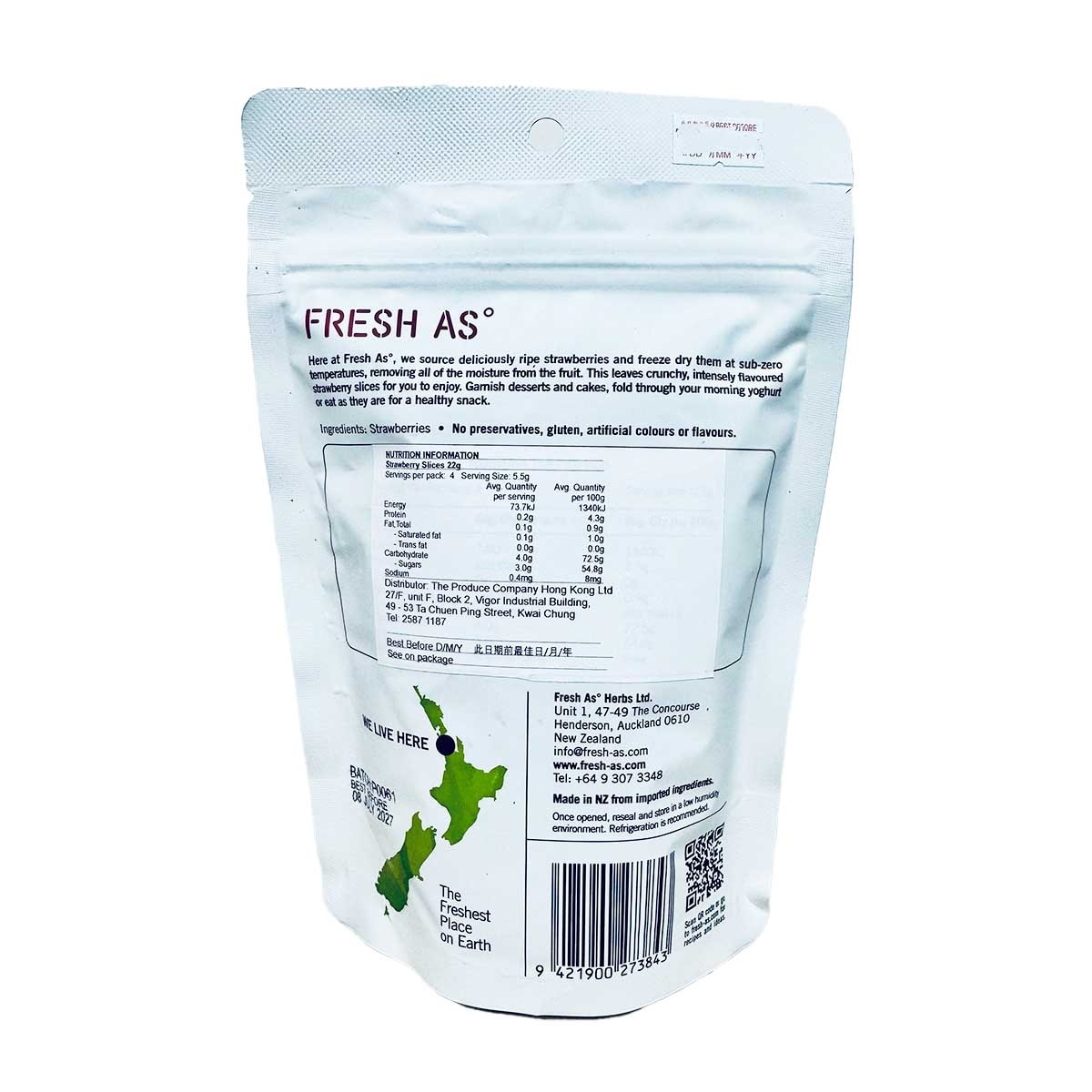 FRESH AS Freeze Dried Strawberry Slices