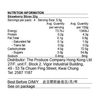 FRESH AS Freeze Dried Strawberry Slices