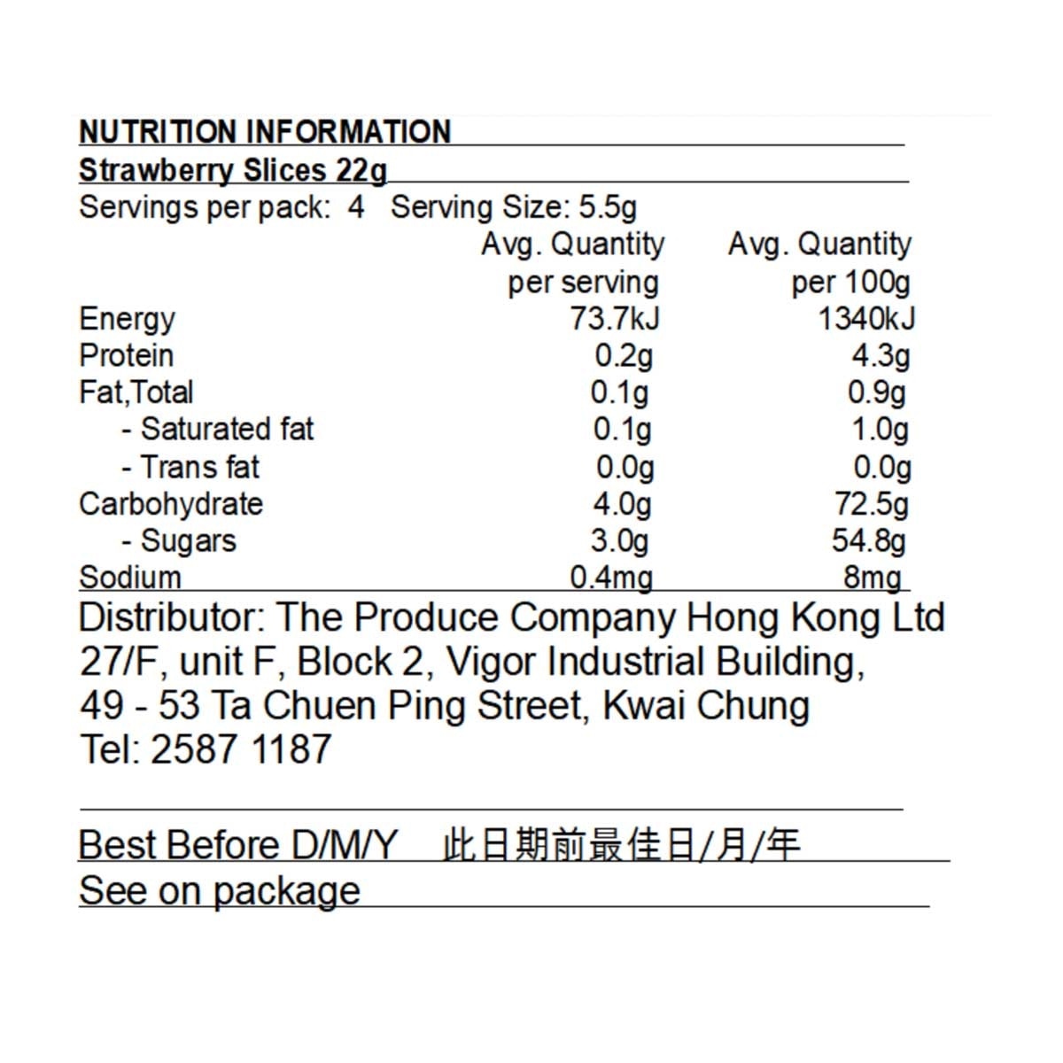 FRESH AS Freeze Dried Strawberry Slices