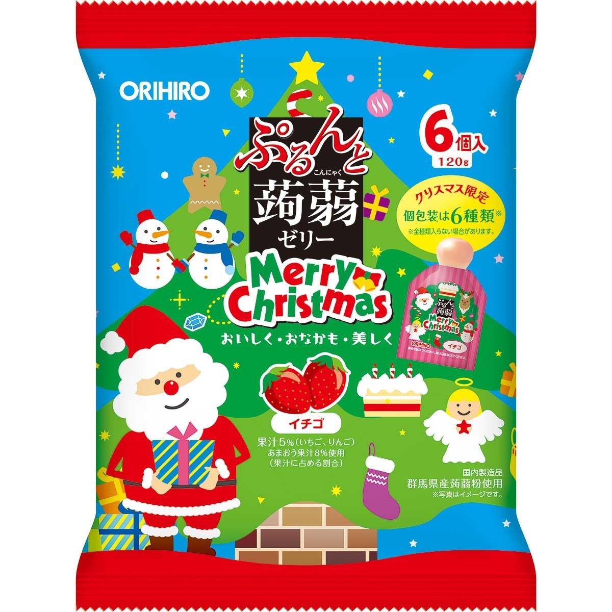 ORIHIRO Xmas Konjac Jelly Pouch Strawberry