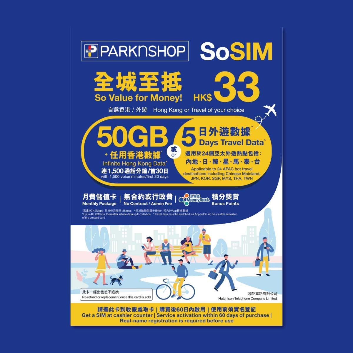 SOSIM 30 day Hk Fup 50gb image