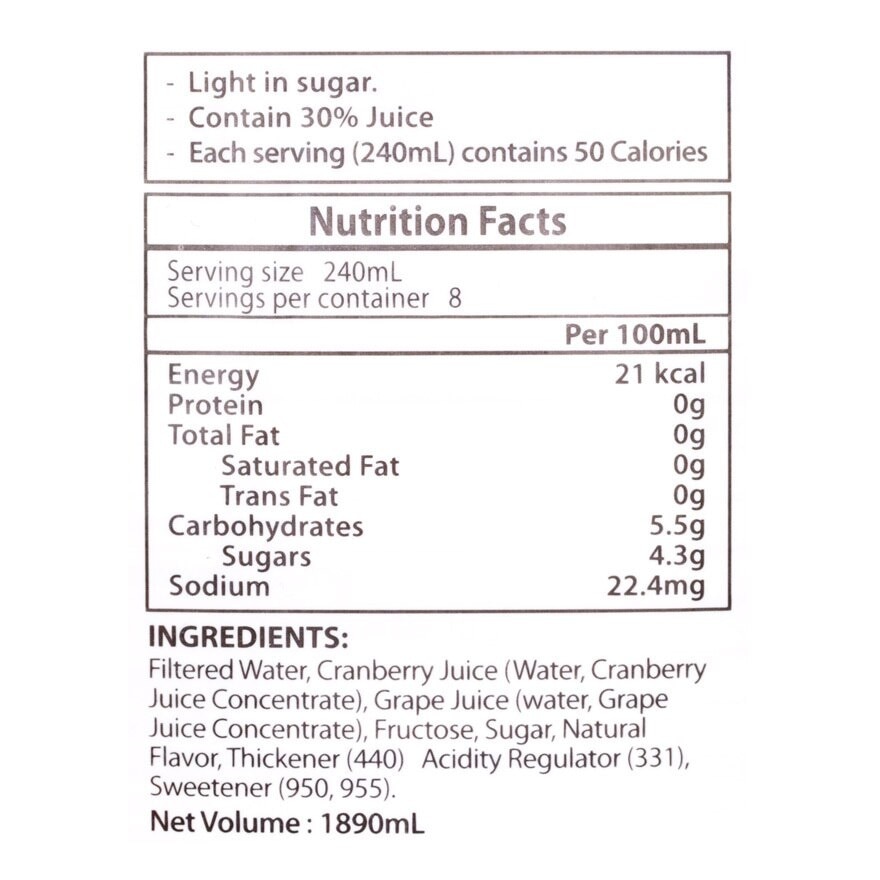 OCEAN SPRAY Cranberry Juice Drink Light