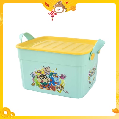 蠟筆小新 塑膠收納盒連彩色扭紋棉花糖
