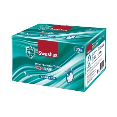 SWASHES Moist Flushable Tissue 7s X 20