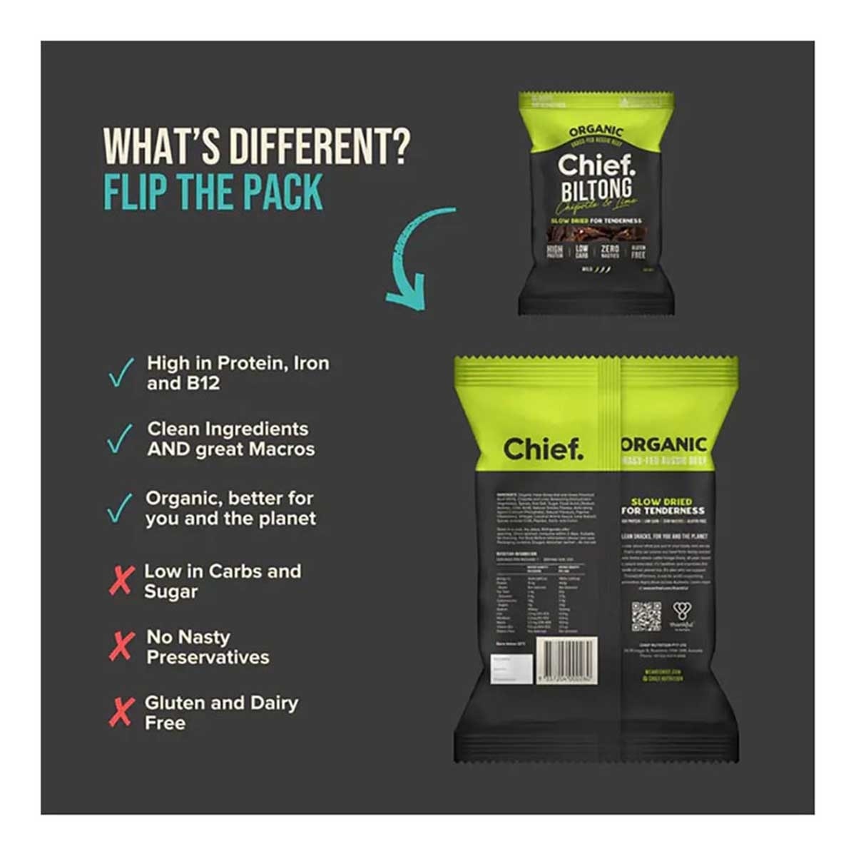 CHIEF. Chipotle & Lime Biltong