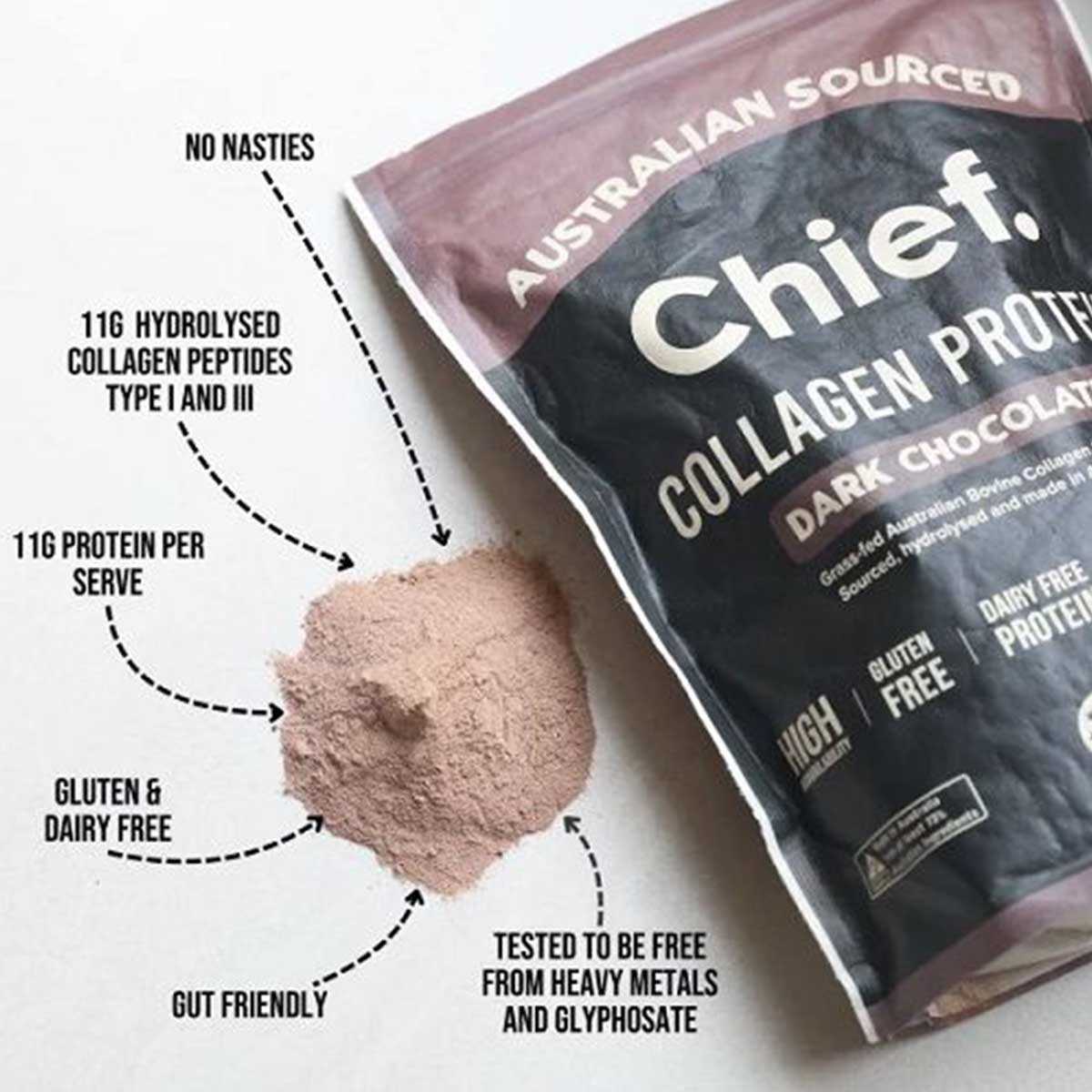 CHIEF. Collagen Powder Chocolate Flavor image