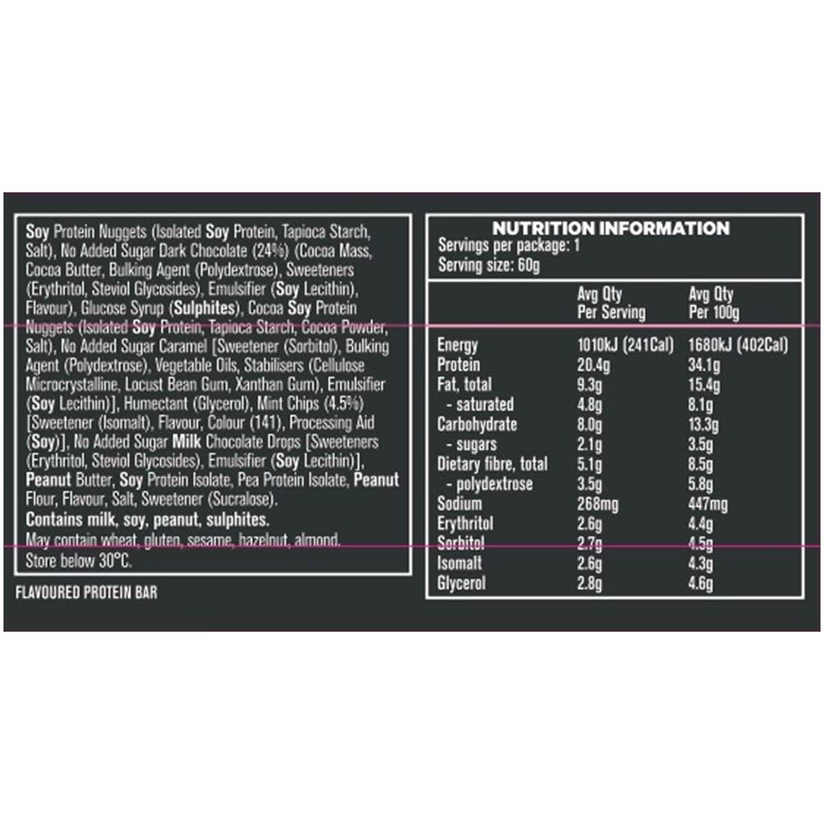 MUSASHI 蛋白脆薄荷黑朱古力（恢復）